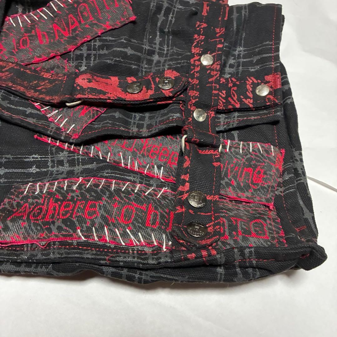 専用h.NAOTO パンク ロック ショルダーバッグ 赤 黒 レッド ブラ