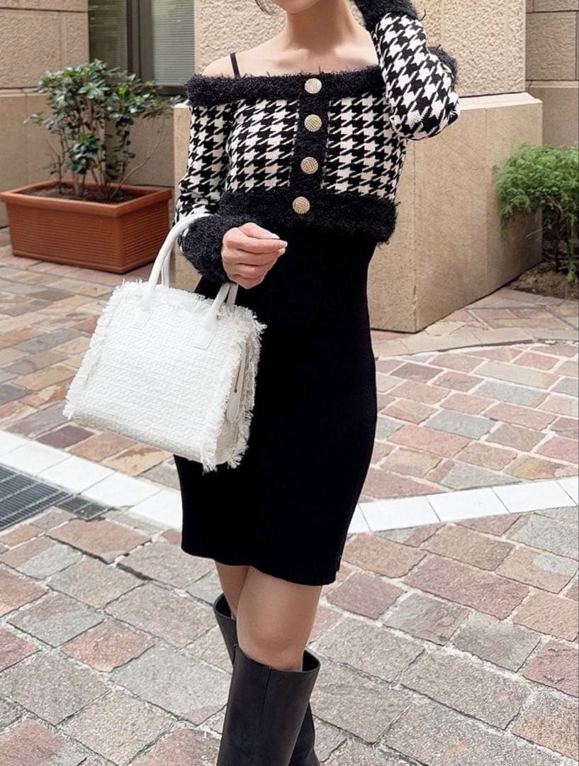 RESEXXY ハウンドトゥースアンサンブルミニワンピース ハウンドトゥースアンサンブルミニワンピース[品番：MKSW0066558