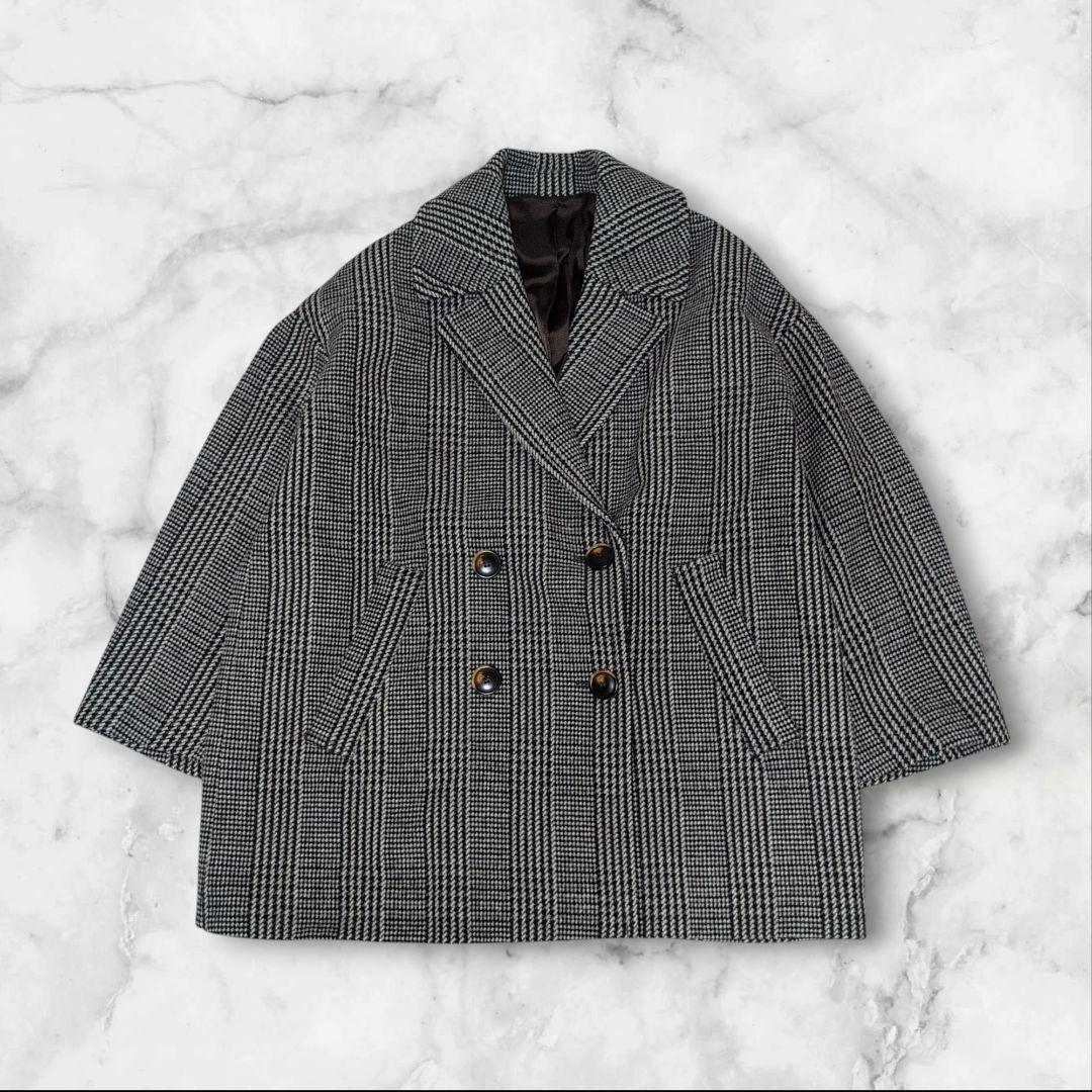 ジャーナルスタンダードレリューム ダブルカラー チェックコート