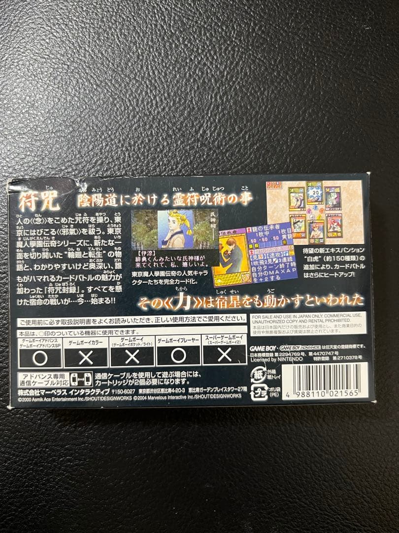 東京魔人學園　符咒封録　ゲームボーイアドバンス　付属品完備