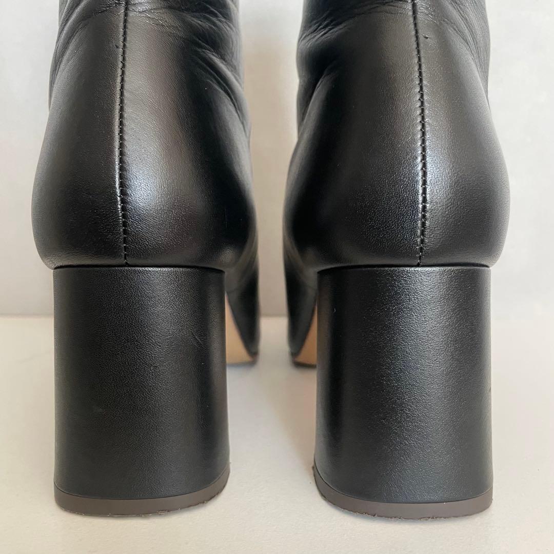 ダイアナ スクエアトゥ サイドジップブーツ 23.5 ミドル丈チャンキー