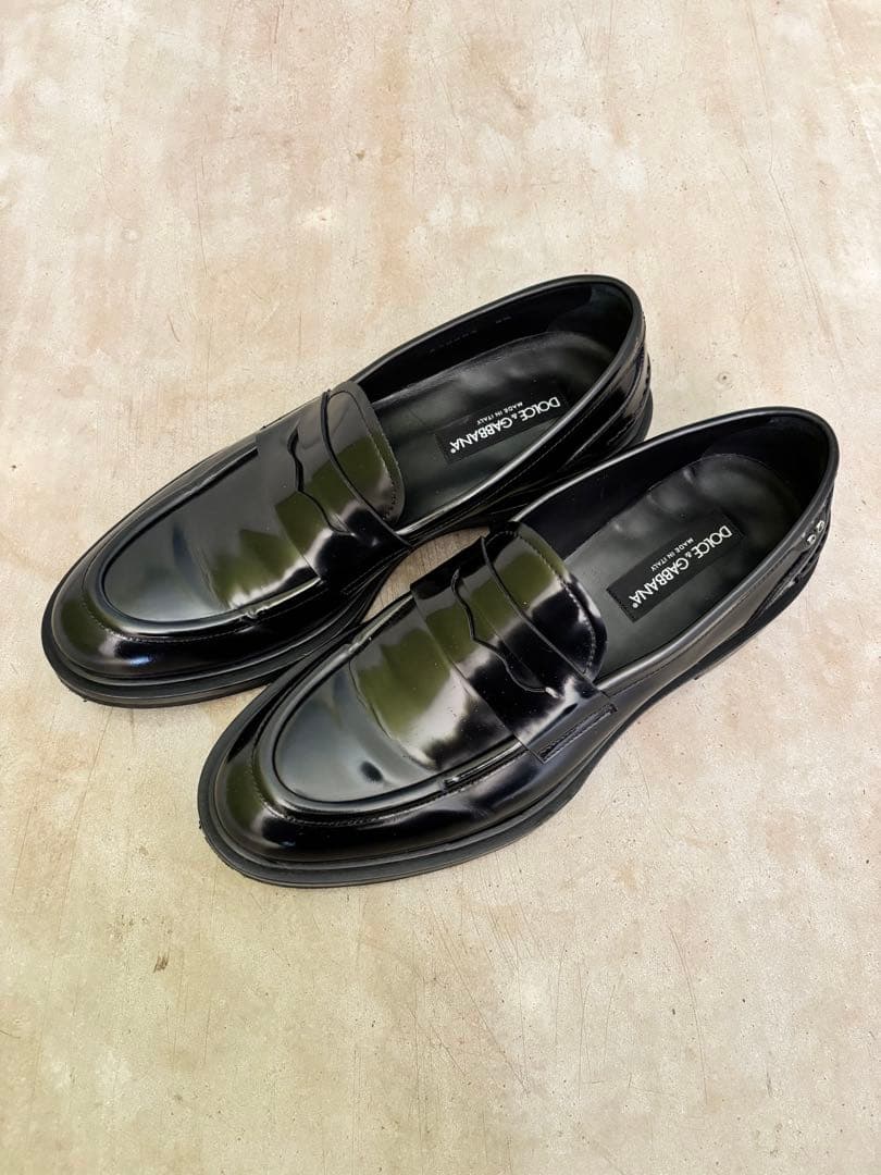 イタリア製　DOLCE & GABBANA 8.5 ローファー　革靴　黒 メンズレザーローファー＆モカシン | ドルチェ＆ガッバーナ®