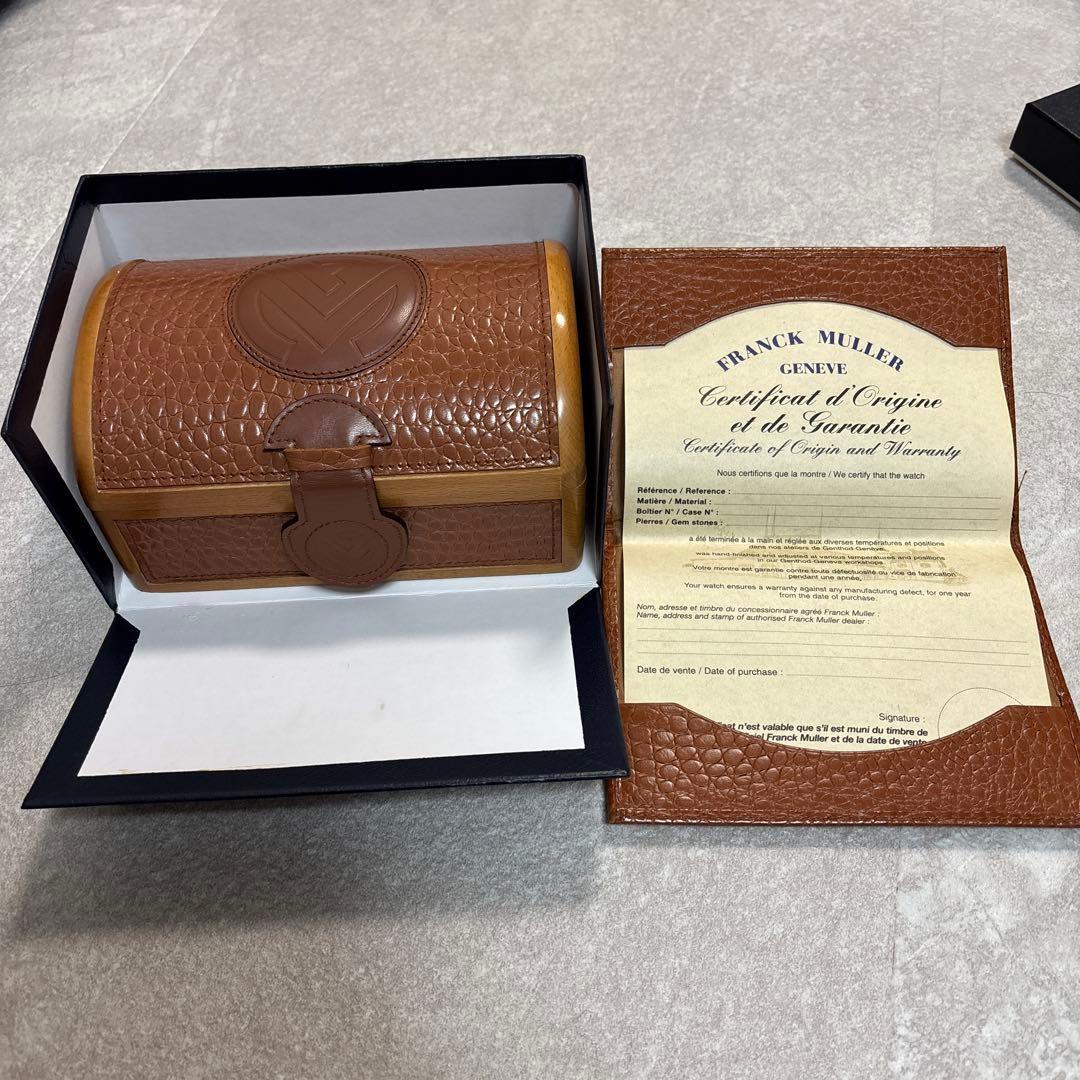 FRANCK MULLER レザー ボックス 保証書付き FRANCK MULLER コンキスタドール 8005L シルバー文字盤 SS レディース