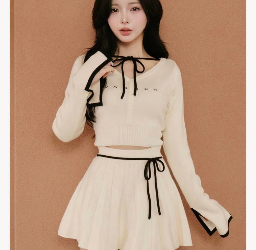 Darich ダーリッチ ウエストオープンリボンデザインニットミニ