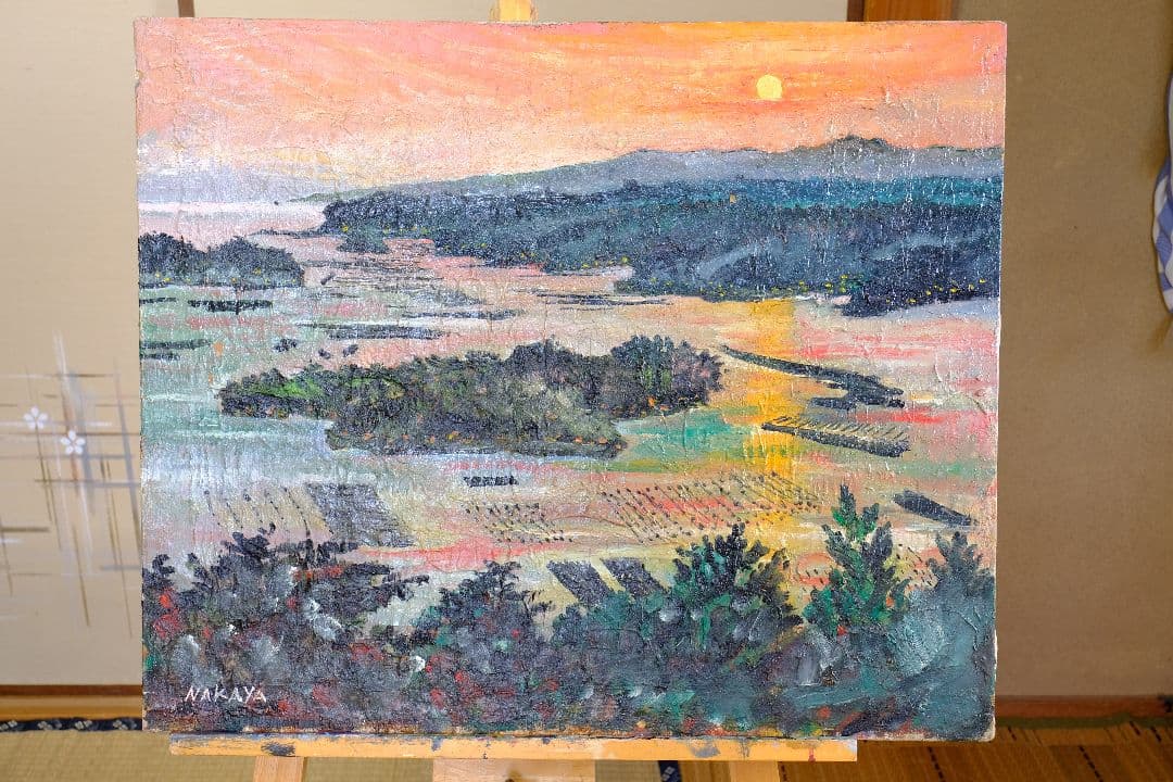 輝き　油絵　F20号 絵画 油絵 駆ける F20号 （鈴木満雄） 【肉筆】【油絵】【静物・動物画