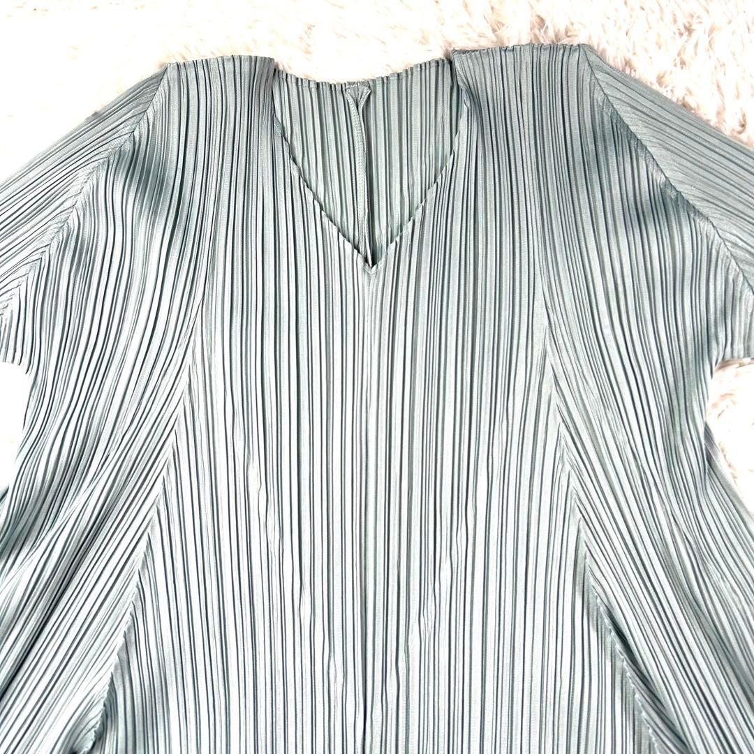 美品】プリーツプリーズ 21AW ワンピース チュニック Aライン 水色 3