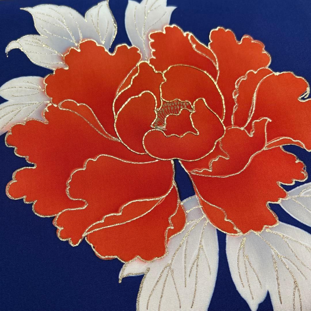 塩瀬 九寸名古屋帯 駒刺繍 牡丹文 正絹 金彩 579 - メルカリ