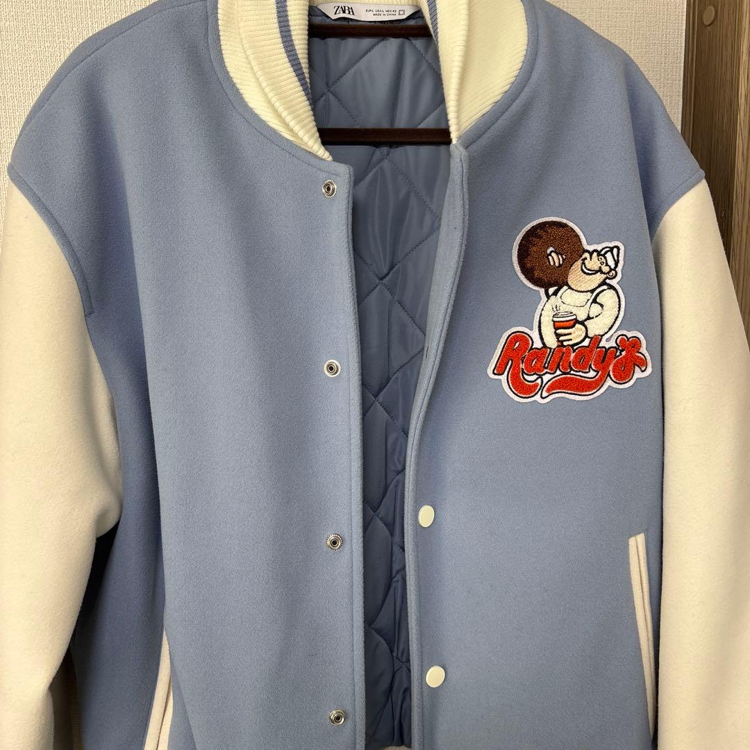 ZARA Randy's Donuts スタジャン 水色/白 - メルカリ
