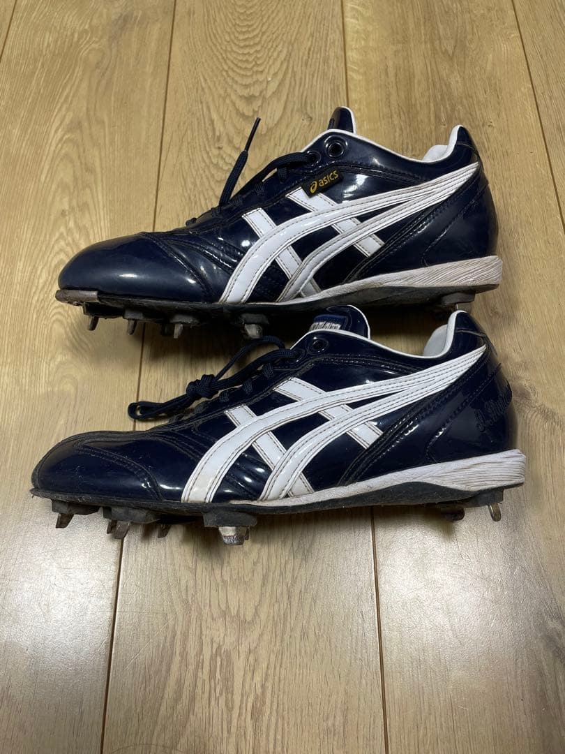 ほぼ未使用　野球スパイク(右足にP革加工有) 楽天市場】p革加工（カラーネイビー）（スパイク｜野球・ソフトボール
