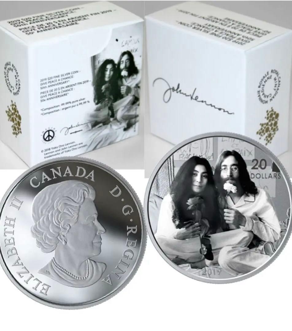 希少！限定発行 9,999枚】2019年 ジョンレノン・オノヨーコ カナダ銀貨