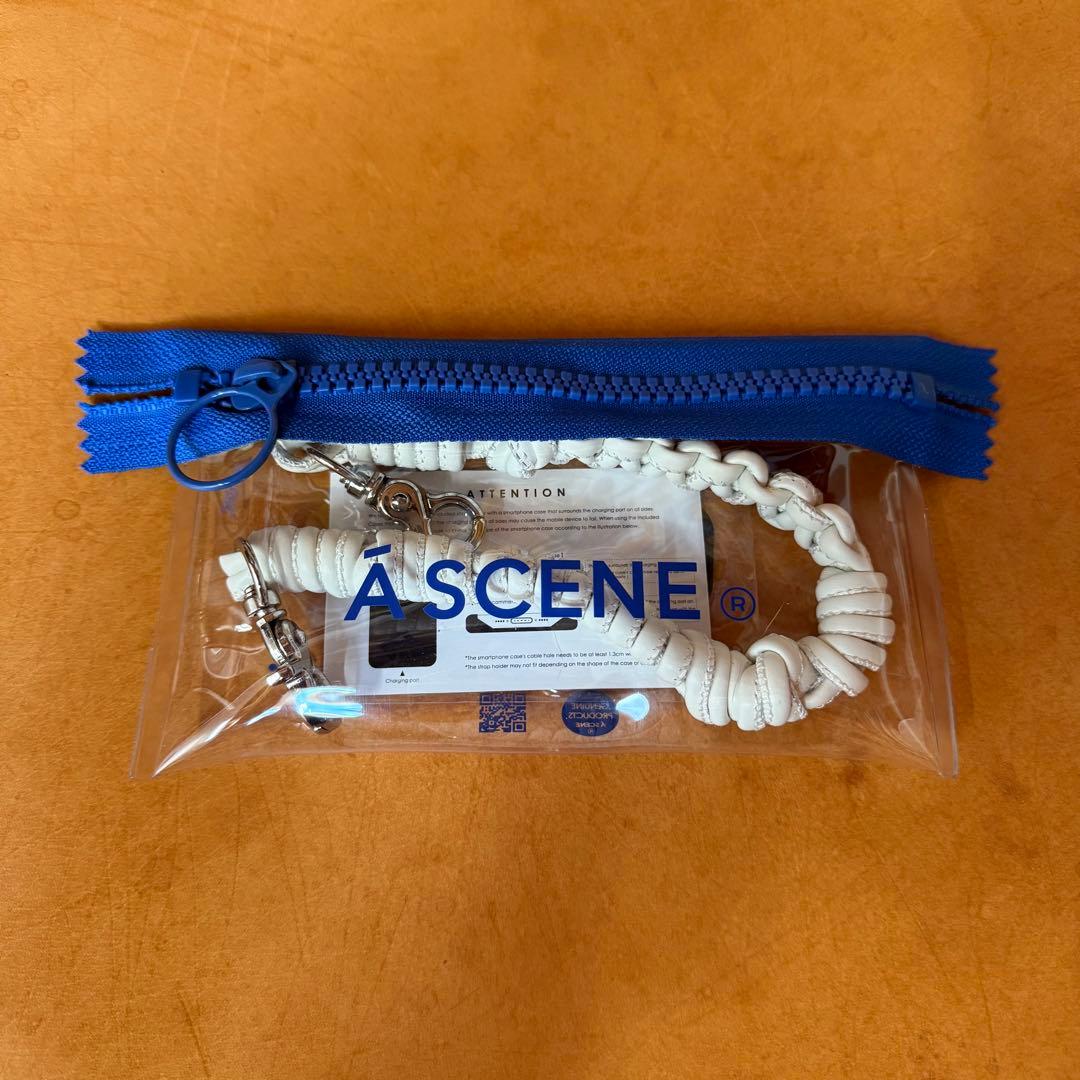 A SCENE / レザー / ショートストラップ / ホワイト A SCENE/エーシーン] DESIGN PARACORD STRAP LEATHER デザイン パラ