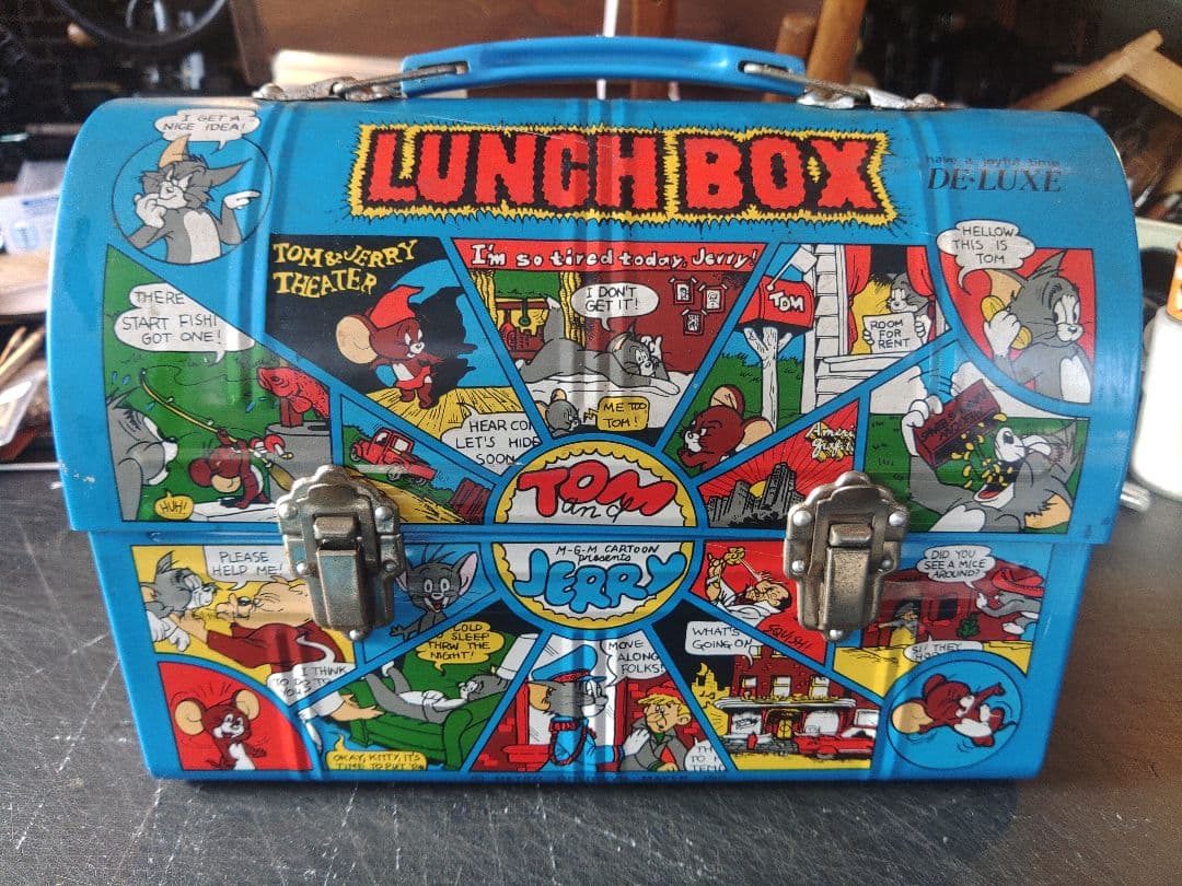 トムとジェリー ランチボックス　ブリキ　70～80s 昭和レトロ　アンティーク Yahoo!オークション - レトロ トムとジェリー ブリキ 缶 ランチボック
