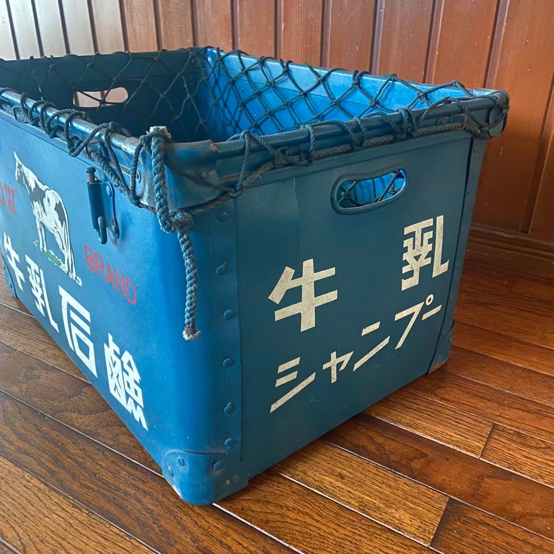 昭和レトロ ぼて箱 牛乳石鹸 美品 カブに 網付き ボテ箱 道具入れ