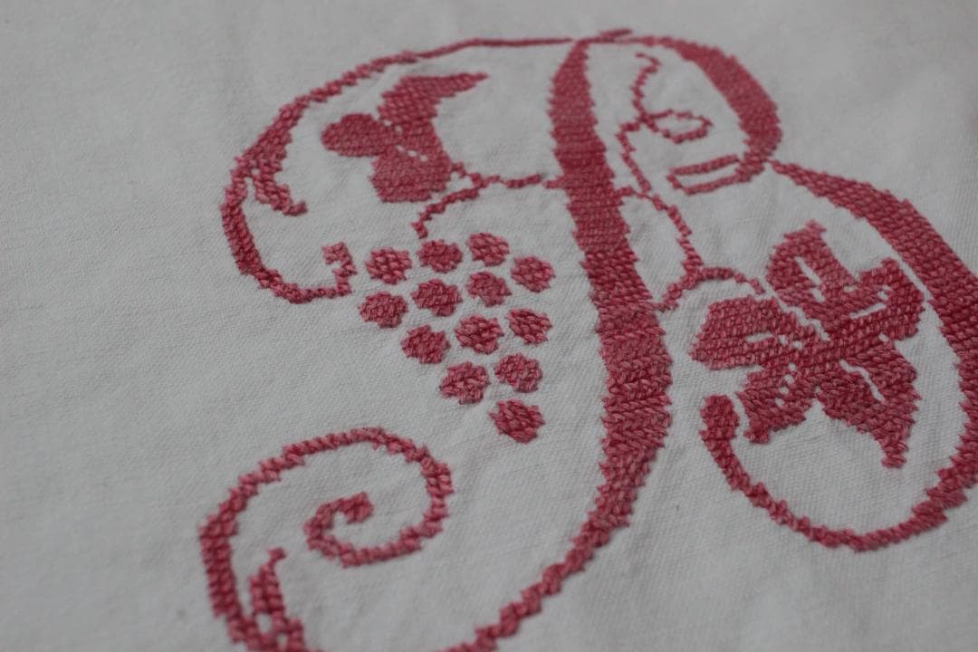 フランスアンティークイニシャルシーツ/モノグラム刺繍 - メルカリ