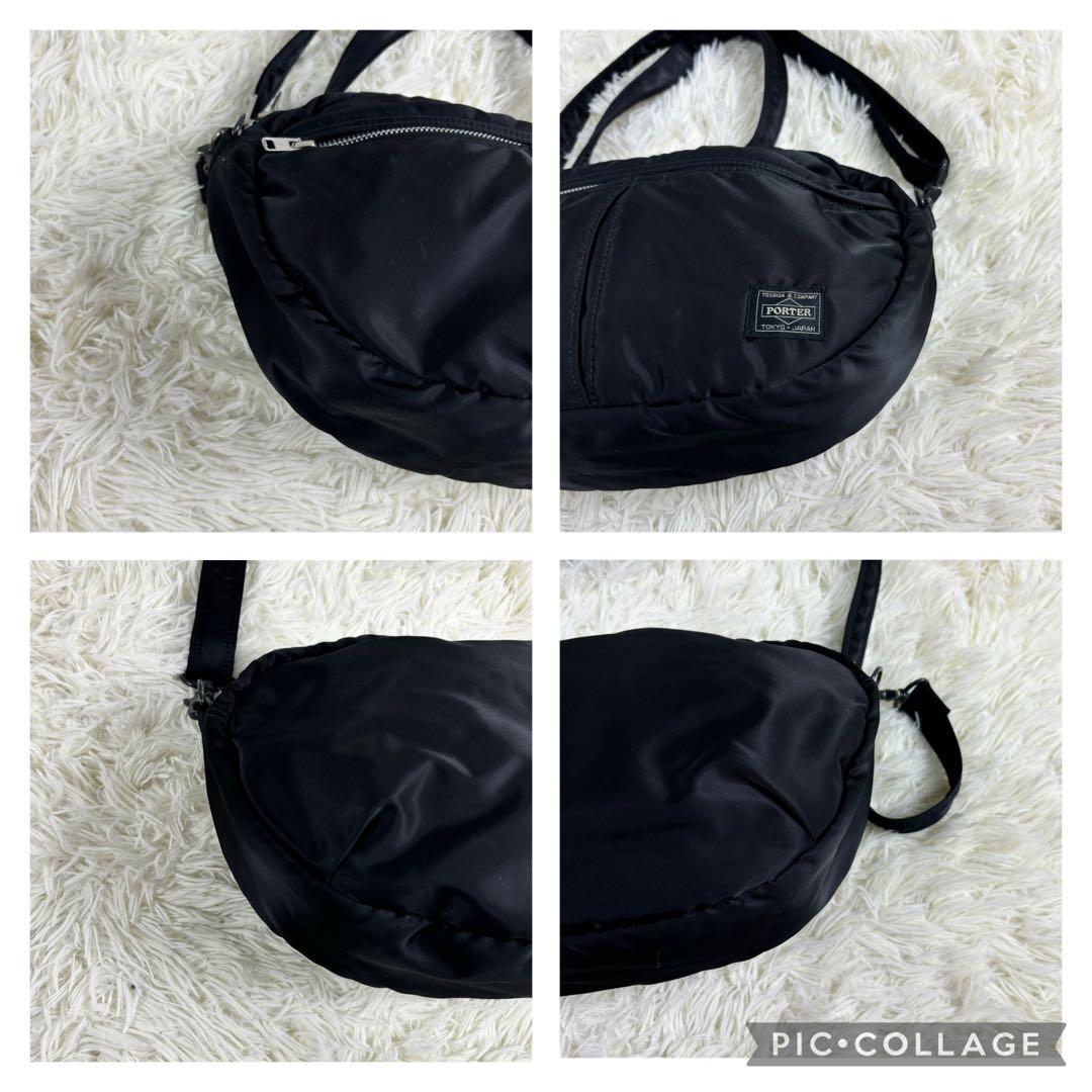 ポーター タンカー オーバル ハーフムーン ショルダーバッグ 黒 - メルカリ