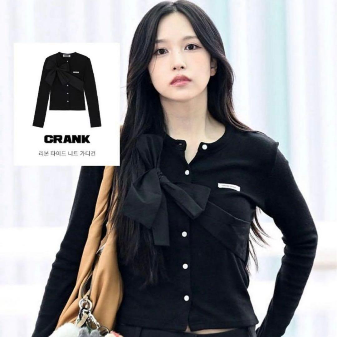 新品未使用タグ付き】CRANK SEOUL リボンブラック 長袖 カーディガン