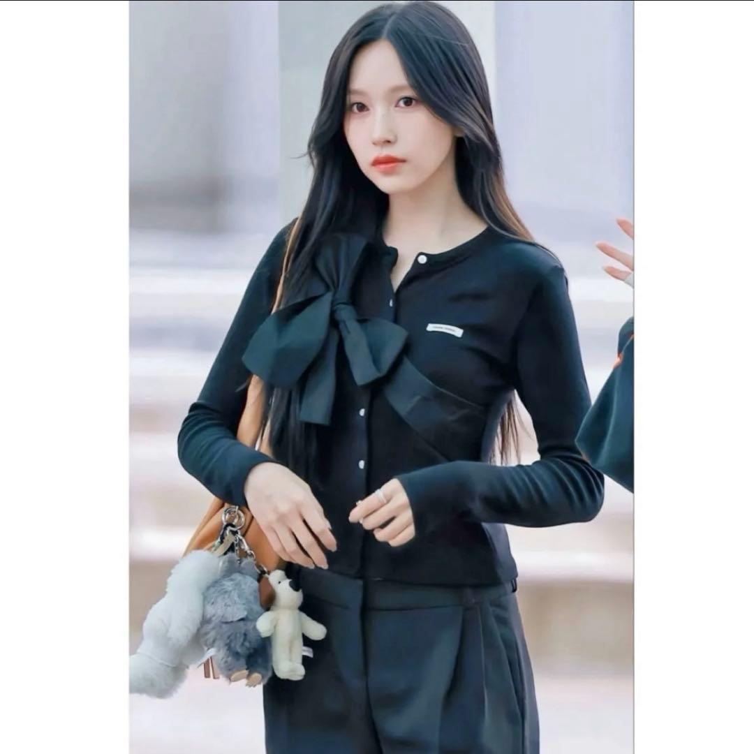 MINA着用 CRANK Ribbon Tide Knit Cardigan - メルカリ