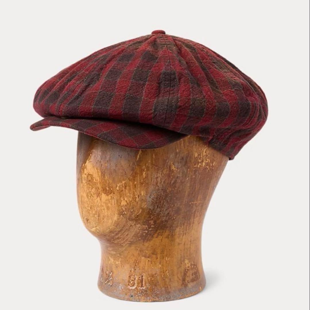 新品*RRL*チェックド ウーブンニュースボーイ キャップ *Mダブルアールエル 新品*RRL*チェックド ウーブンニュースボーイ キャップ *Mダブルアール