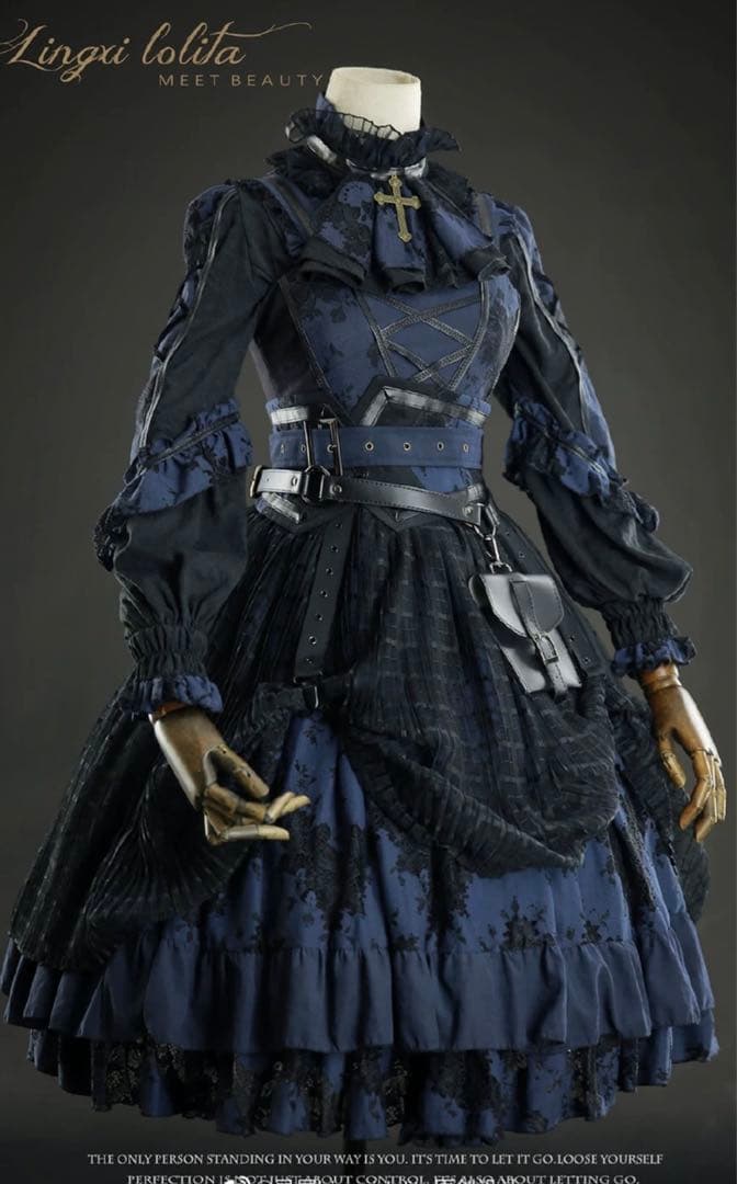 「最終値下げ」海外ロリータBLOOD HUNTERゴスロリ セット XLサイズ追加 人気第1位 ゴスロリ セット割引 4点 パニエ グローブ