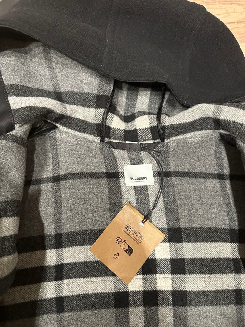 \"sora\"バーバリー　ウールダッフルコート チェック柄　新品