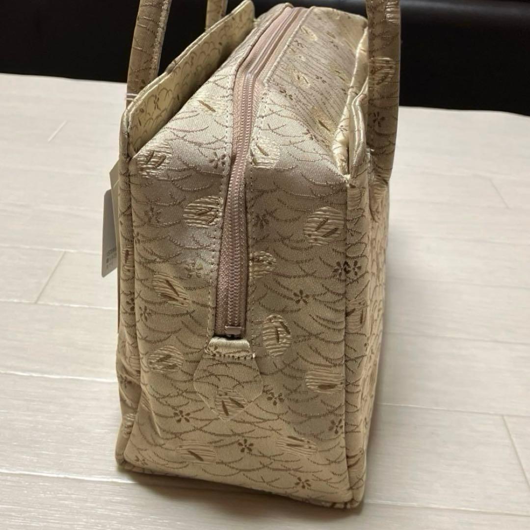 《未使用・タグ付き》利休バッグ　西陣金蘭　うさぎ柄　日本製