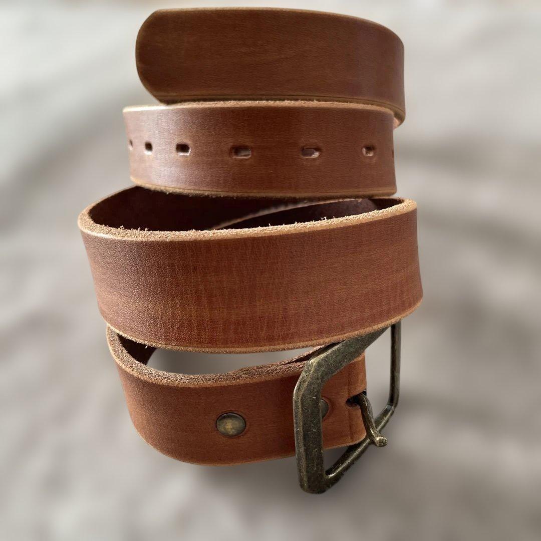 マイウィークネス レザー製ブラウンベルト 8穴