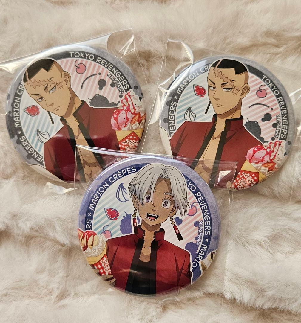 東京リベンジャーズ 黒川イザナ 鶴蝶 マリオンクレープ 缶バッジ