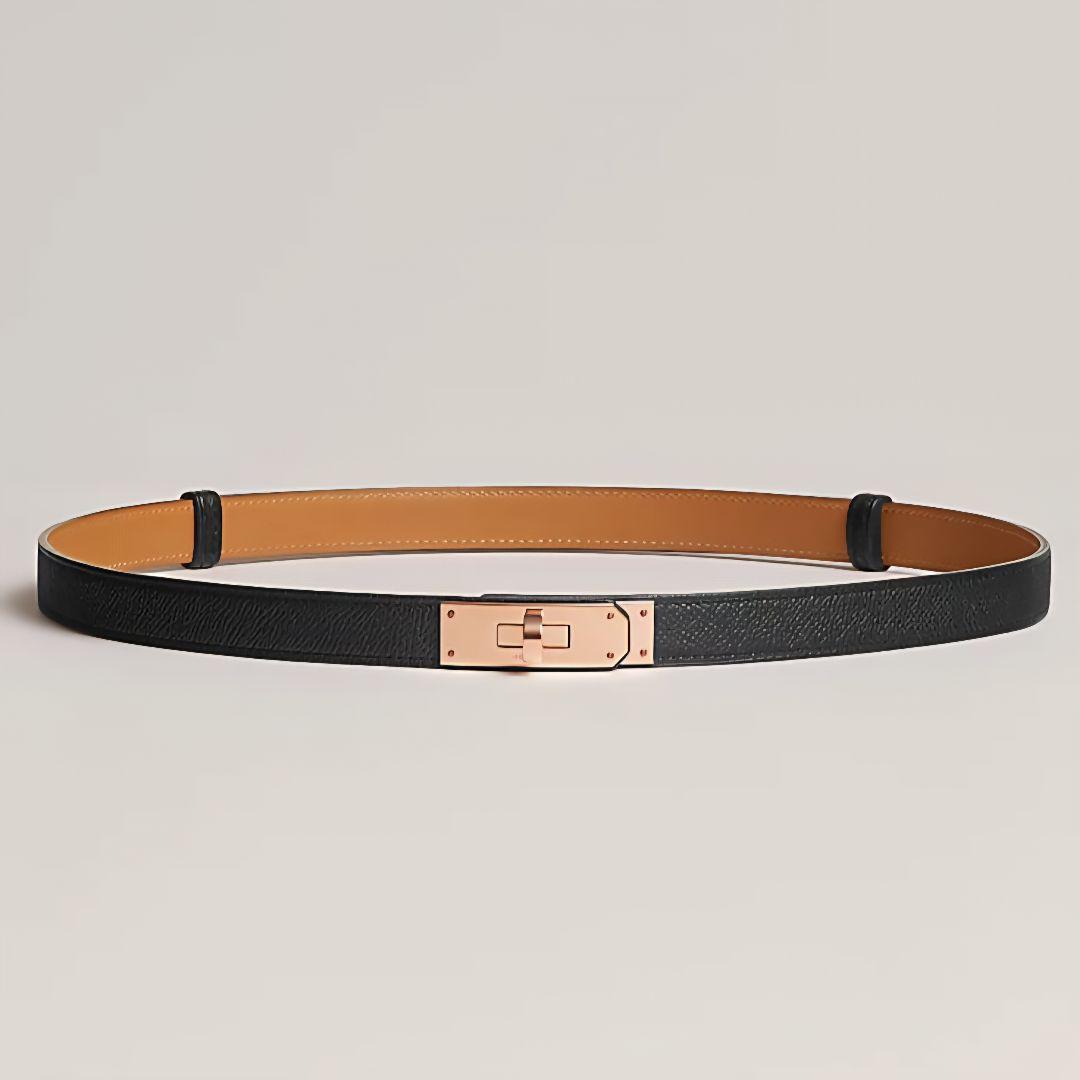 エルメス ベルト《ケリー》18 ブラック ゴールド金具【未使用】W刻印