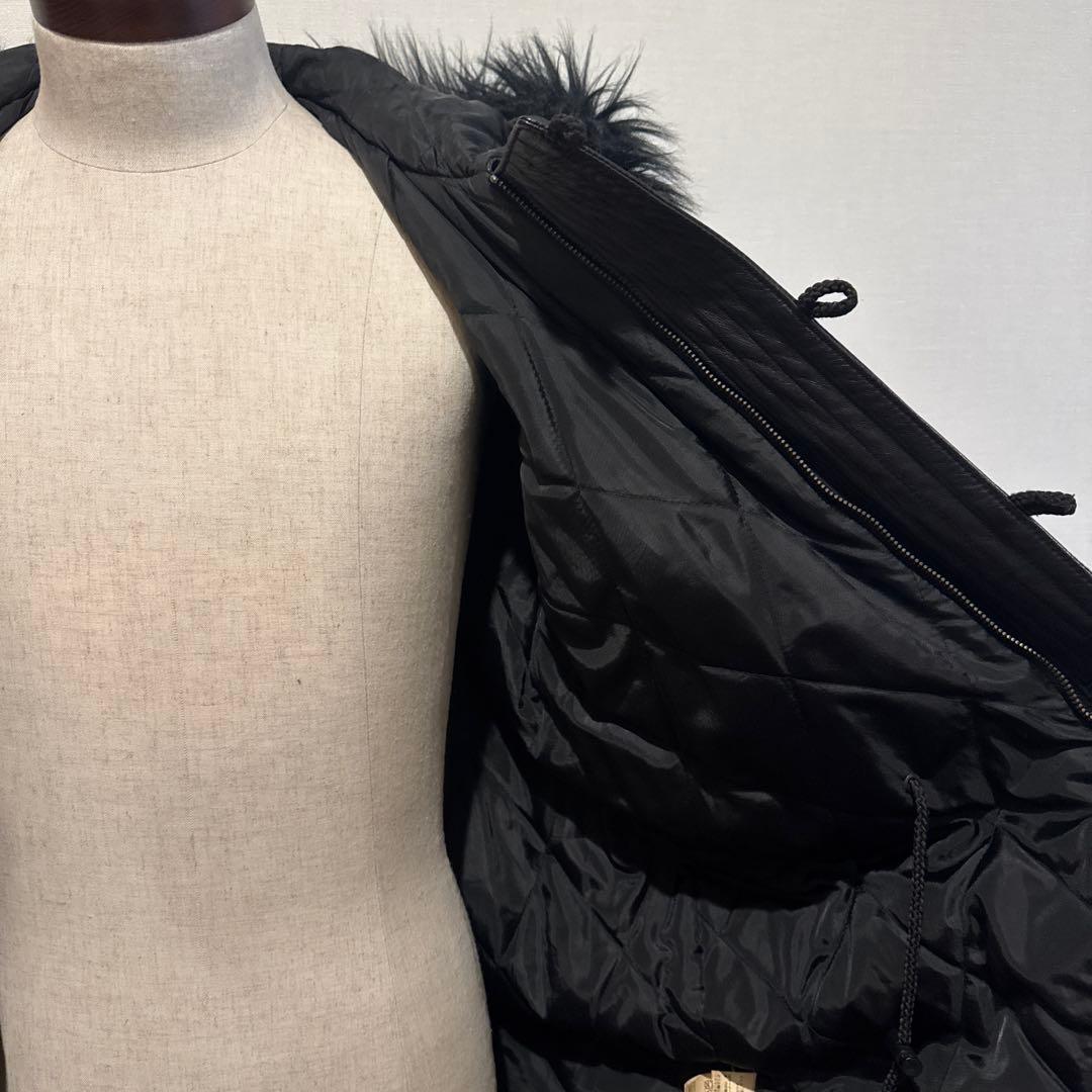 Luisルイスのレザー ファー付き レザーモッズコートbacklash愛好家に