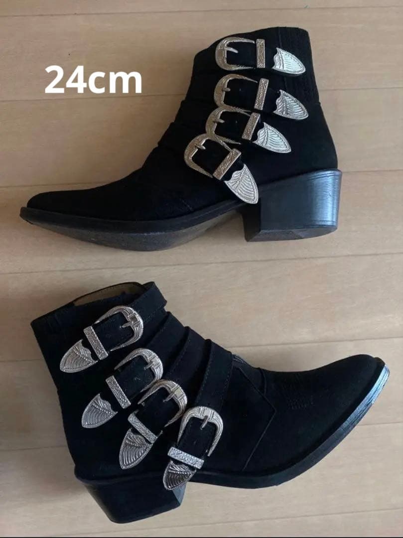 TOGA PULLA レディースショートブーツ Black Suede 38 TOGA PULLA◇ショートブーツ/38/BLK : セカンドストリートYahoo!店