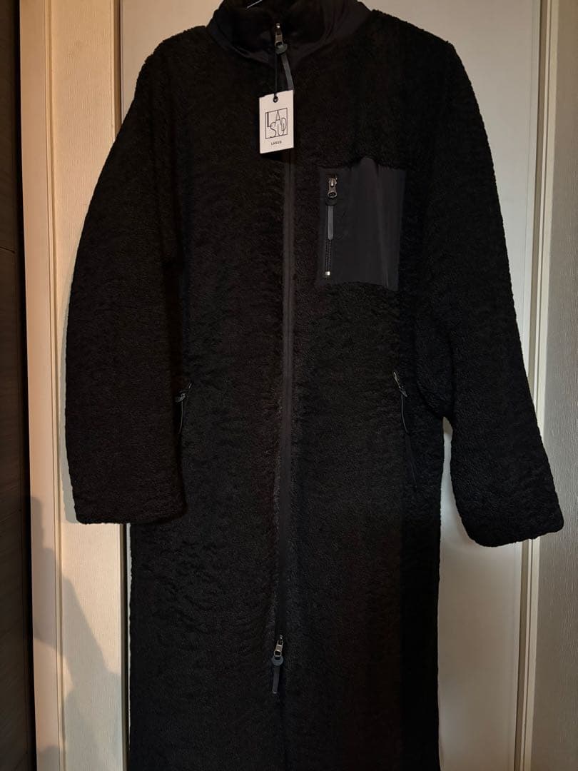 ラシュッド リバーシブル ロングコート 黒