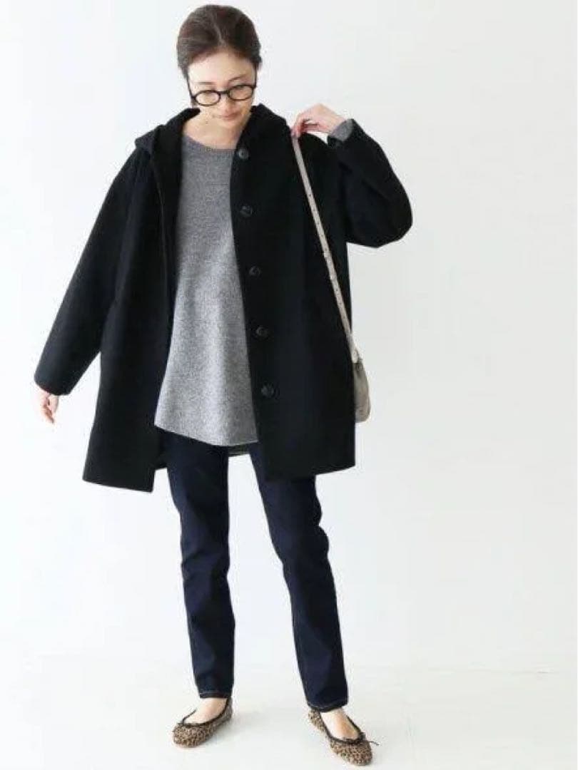 SLOBE IENA ソフトメルトンショートフードコート 未着用 スローブイエナ SLOBE IENA（スローブイエナ）の「ソフトメルトンショートフードコート