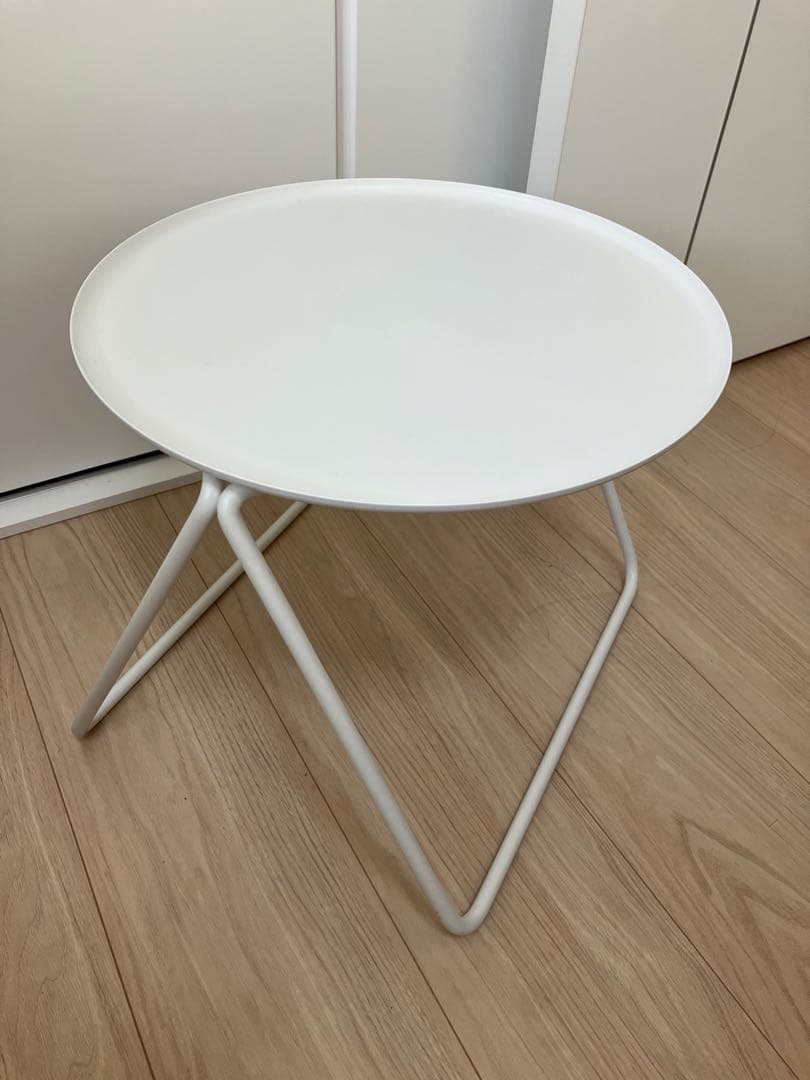 無印良品 コンパクトサイドテーブル スチール 白 廃盤品 - メルカリ