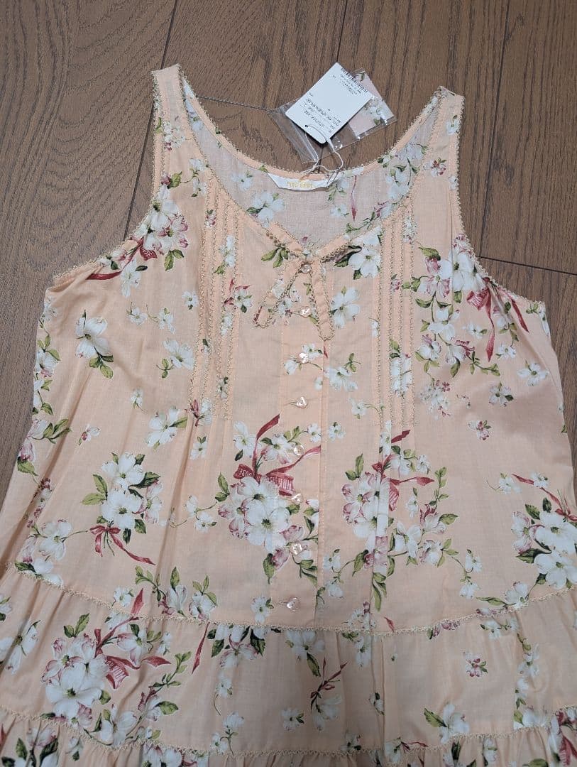 未使用品タグ付き)ピンクハウス ハナミズキ柄ノースリーブミディ