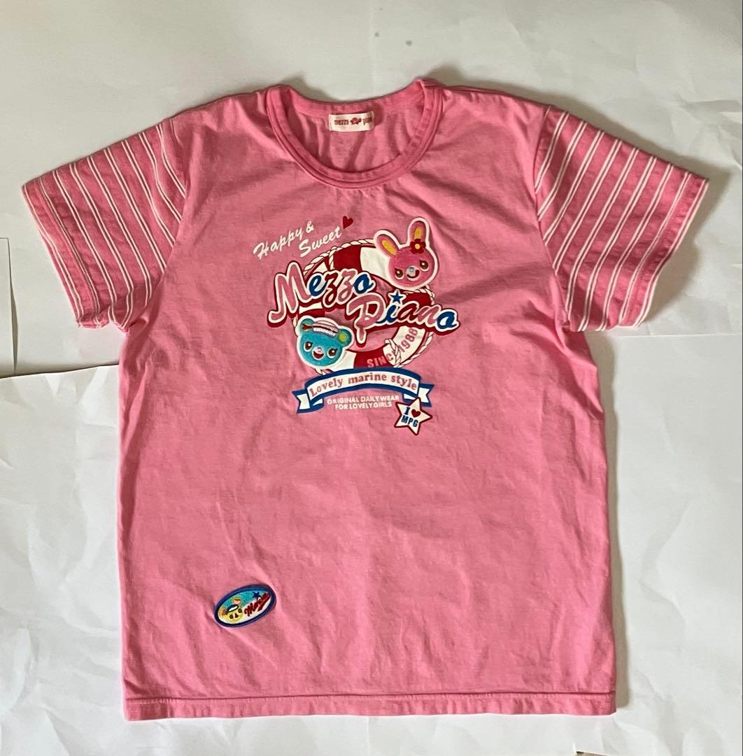 メゾピアノ Tシャツ 半袖 160 ピンク ミミポポ ナルミヤ 平成レトロ