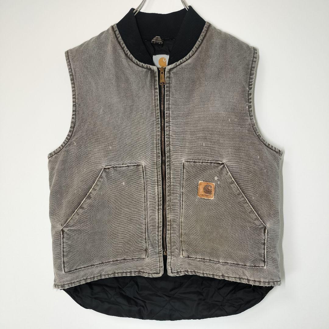 Carhartt カーハート ダック ベスト ブラック フェード グレー L