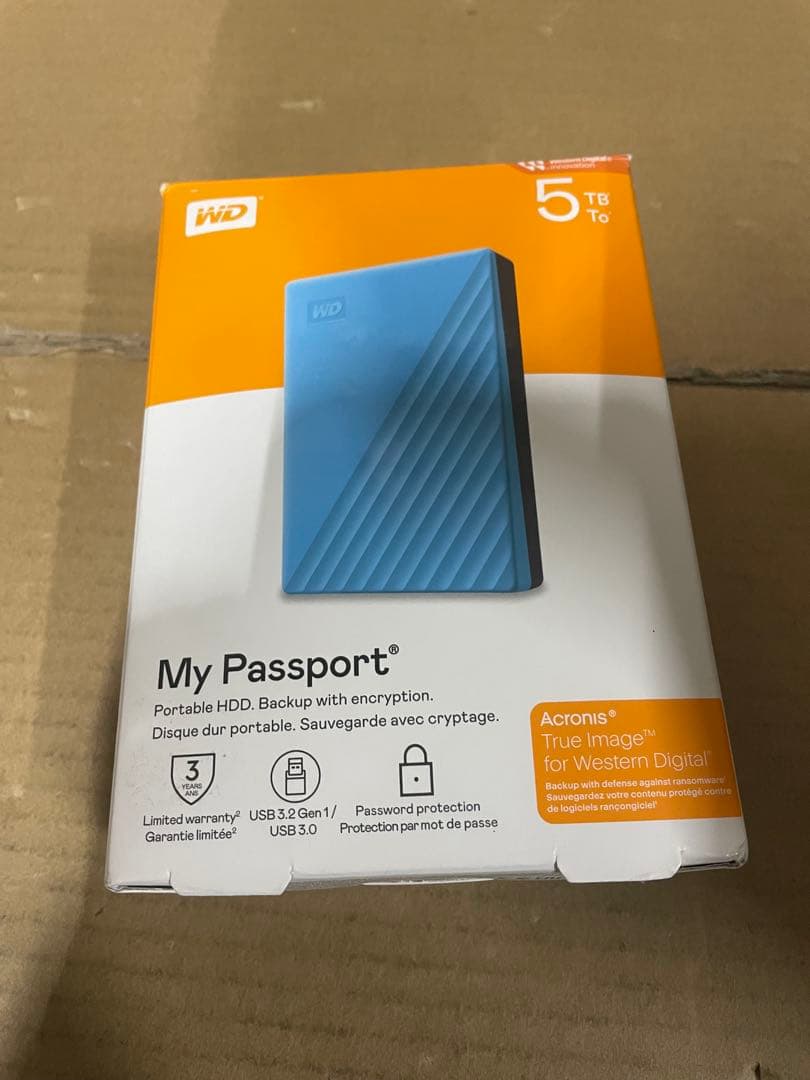 WD ポータブルHDD 5TB USB3.0 My Passport ジャンク Amazon | WD ポータブルHDD 5TB USB3.0 ブルー My Passport 暗号化