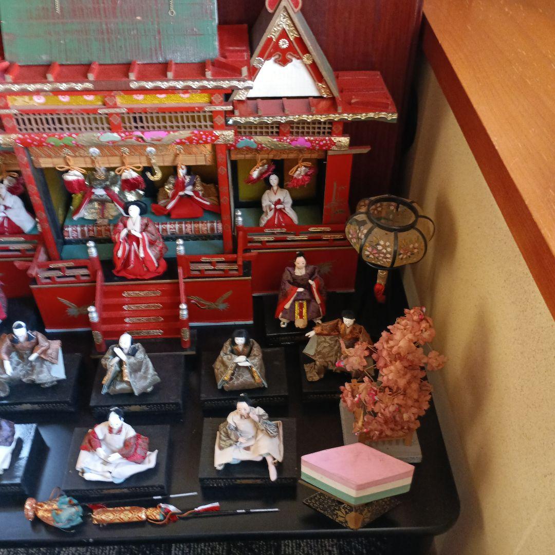 お値下げ♥雛人形 御殿飾り 伝統的な雛人形セット 昭和30年レトロ