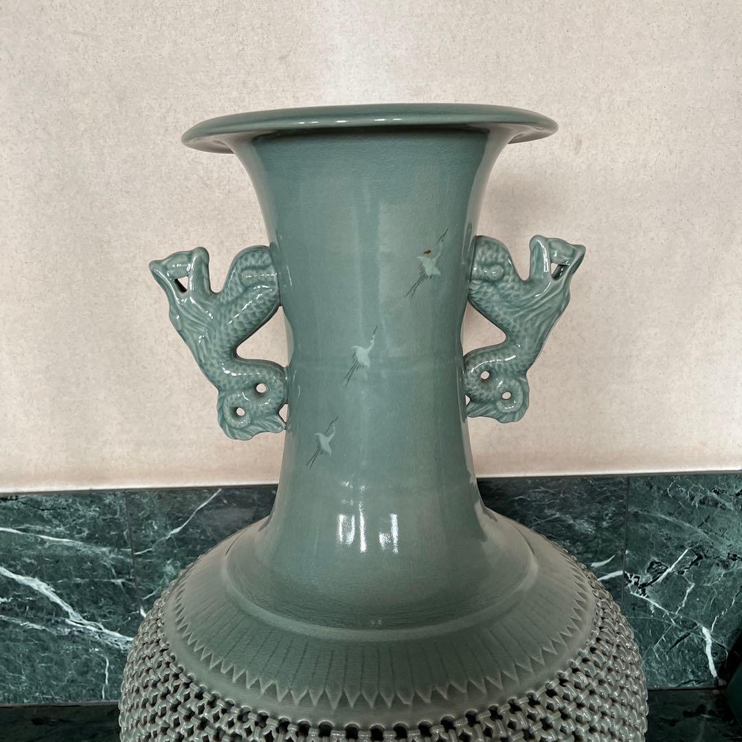 特大壺 青磁 床の間 美品 - メルカリ