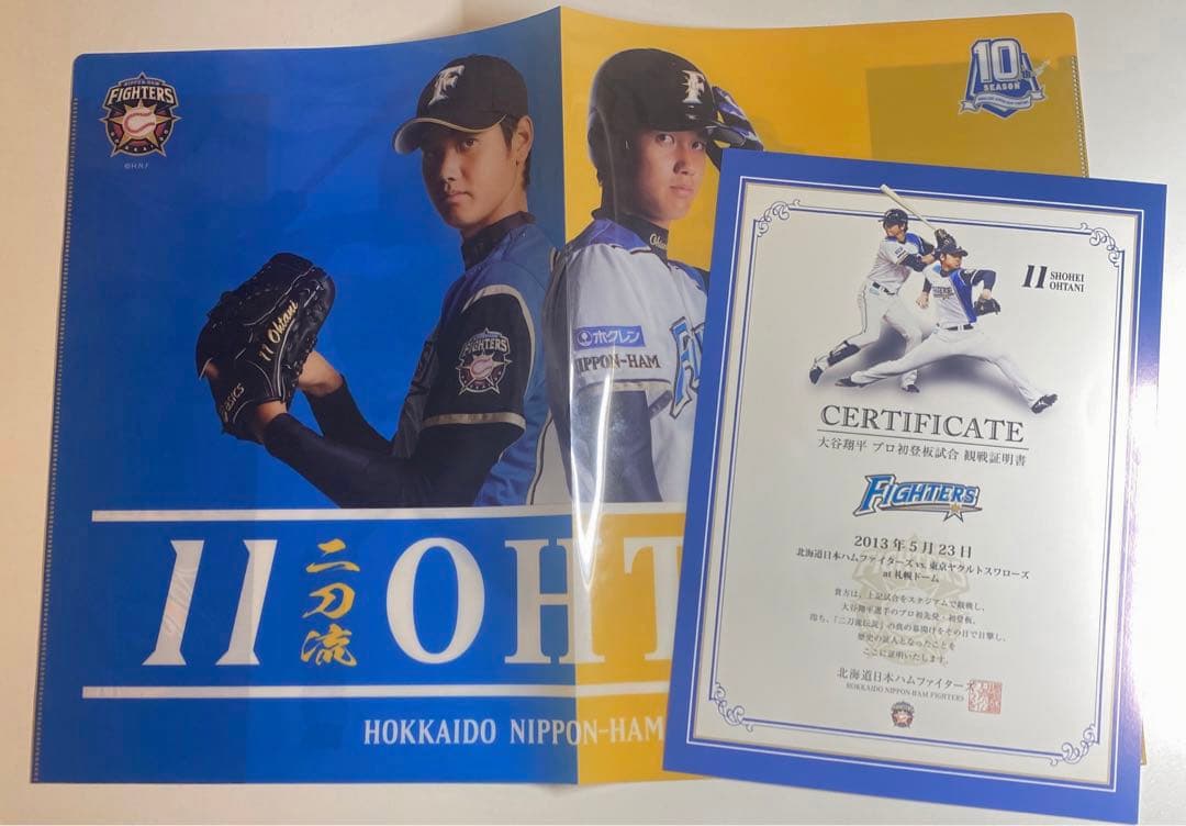 大谷翔平 プロ初登板試合 記念クリアファイル 観戦証明書 - メルカリ