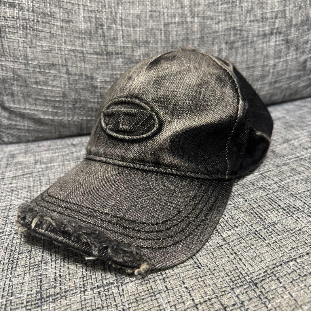 DIESEL タグ付き デニム風ダメージグレーキャップ サイズ2 - メルカリ