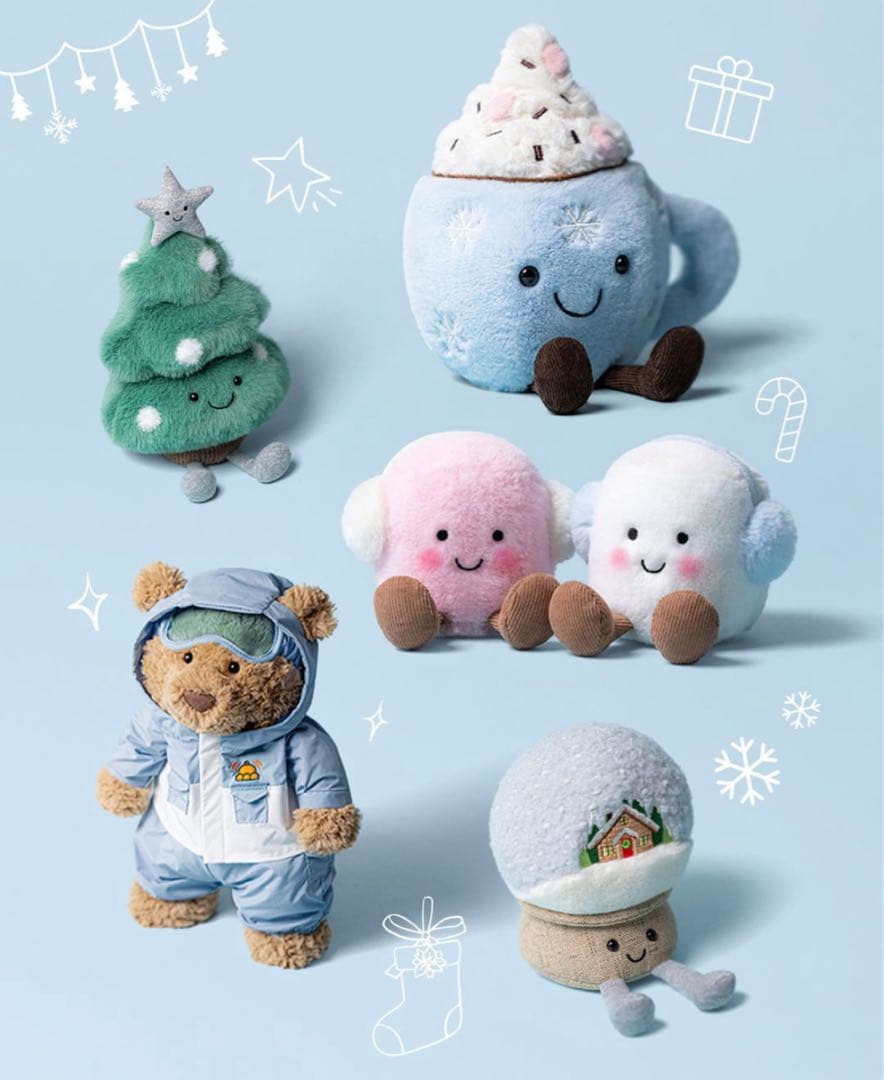 《新商品》冬季限定 ジェリーキャット 耳あて マシュマロ ぬいぐるみ 保存袋付き