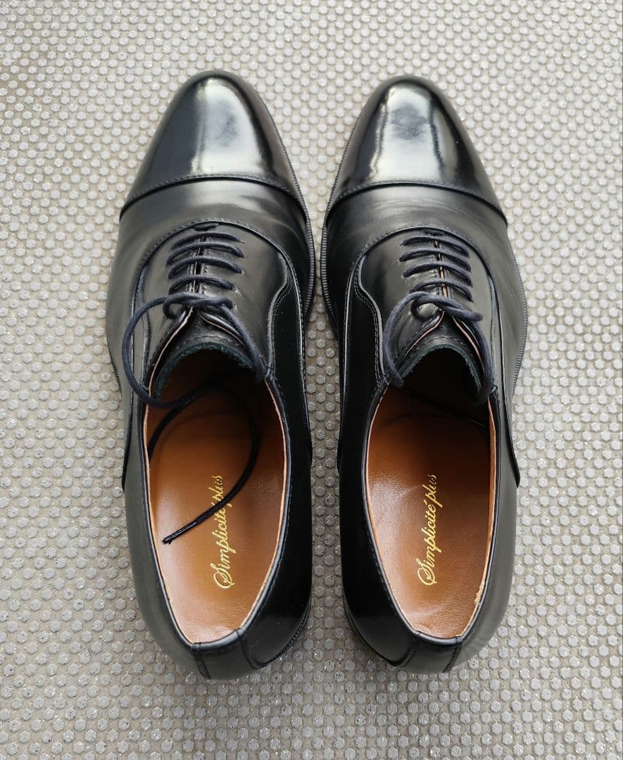日本製　ストレートチップ　内羽根　本革　26.5cm　ドレスシューズ　革靴