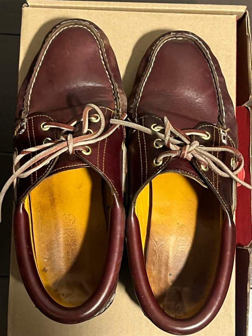 Timberland バーガンディ レザー モカシン Timberland（ティンバーランド） デッキシューズ モカシン レディース