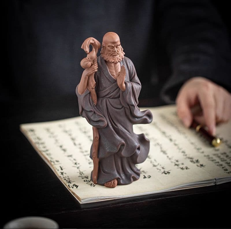 禅意 陶磁 茶道 装飾品 達磨祖師茶寵 茶室茶卓面人 置物