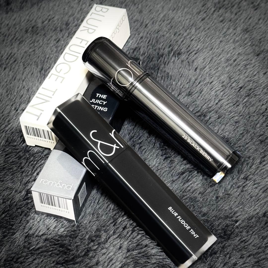 ロムアンド 25ブラックベリー/19リコリスジェリー【在庫残り2】 今日のメイク #コスメ購入品 #romand ロムアンドの新作チークと黒