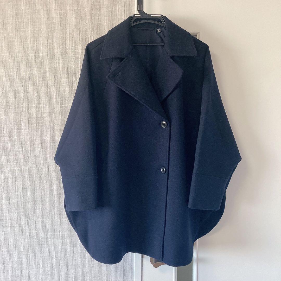 GU コージーメルトンケープコート XS ネイビー - メルカリ