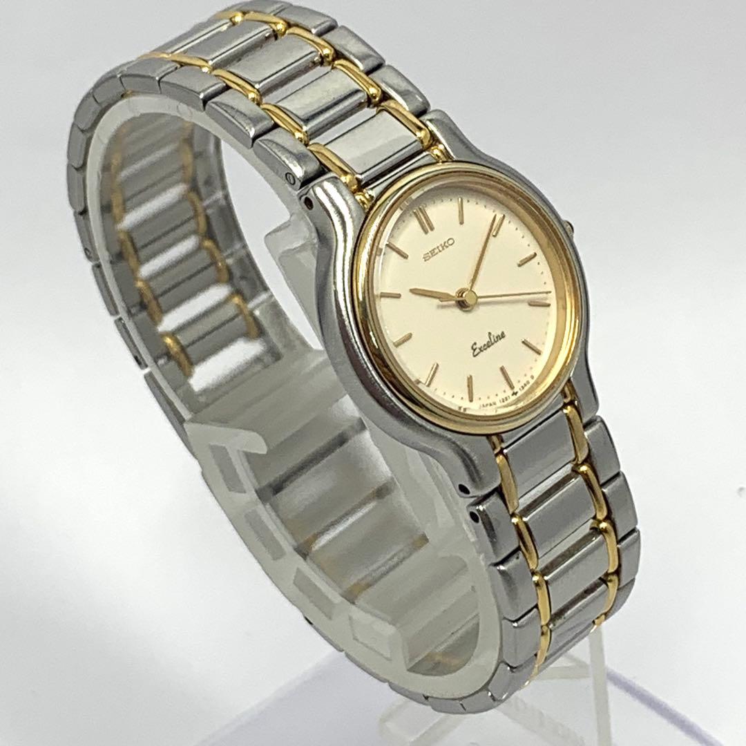 電池交換済590 SEIKO Exceline セイコー腕時計 ゴールド コンビ - メルカリ
