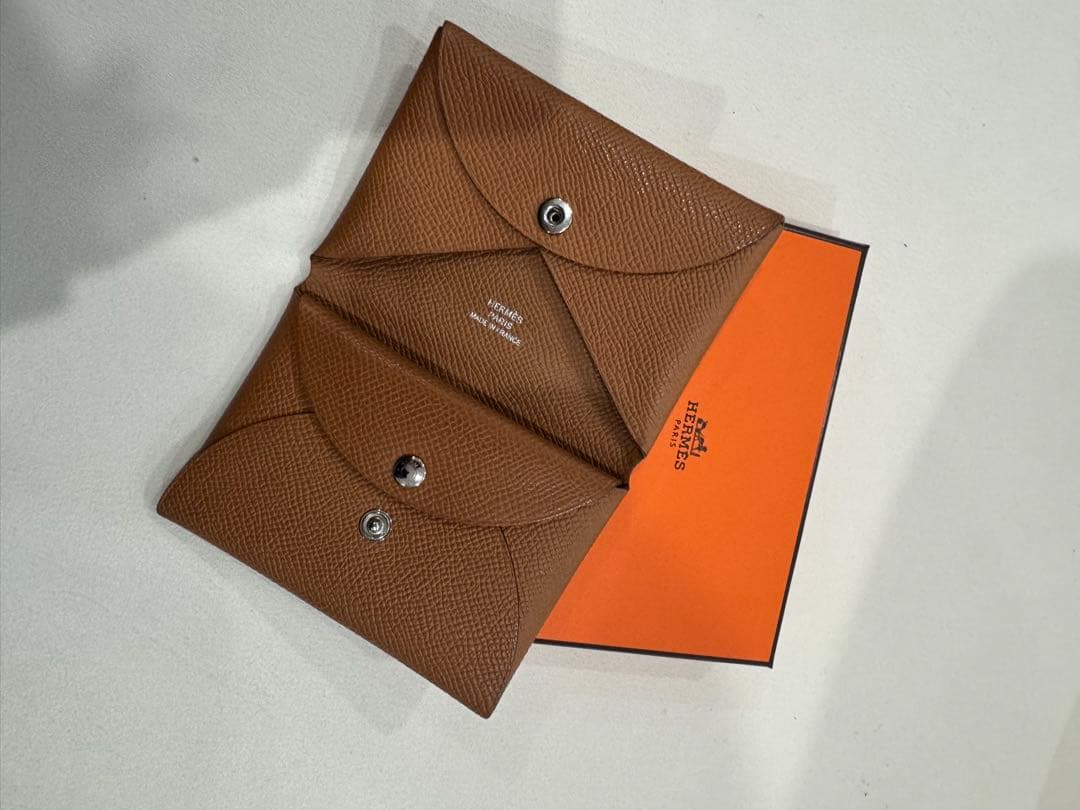 HERMES ゴールド　カルヴィデュオ　エルメス　ケース エルメス カルヴィ デュオ カードケース 名刺入れ コインケース