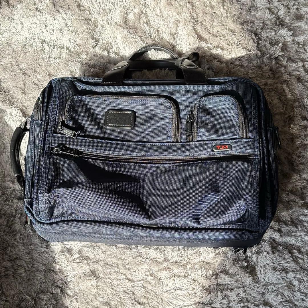【美品】TUMI ビジネスバッグ ネイビー トゥミ TUMI 正規品5年保証 ビジネスバッグ メンズ 大容量 出張